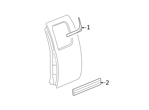 Exterior Trim - Rear Door for 2011 Chevrolet Silverado 3500 HD #2