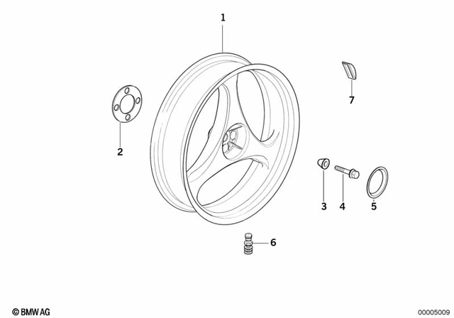 36312311275 - Wheels and Tires: Cast Iron Rim Silver Rear - 4.50X18 for BMW-Motorrad Image