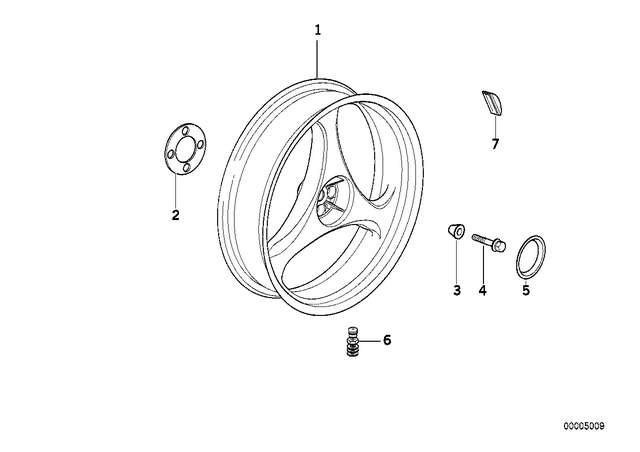 36312311275 - : Cast Iron Rim Silver Rear - 4.50X18 for BMW-Motorrad Image