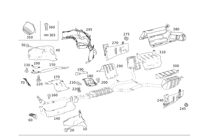 2116800122 - Exhaust System: Shielding for Mercedes-Benz: CLS500, CLS55 AMG, CLS550, CLS63 AMG, E320, E500, E55 AMG Image image