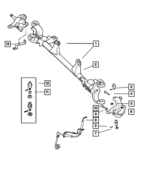 Front Axle Housing for 2007 Jeep Wrangler #1