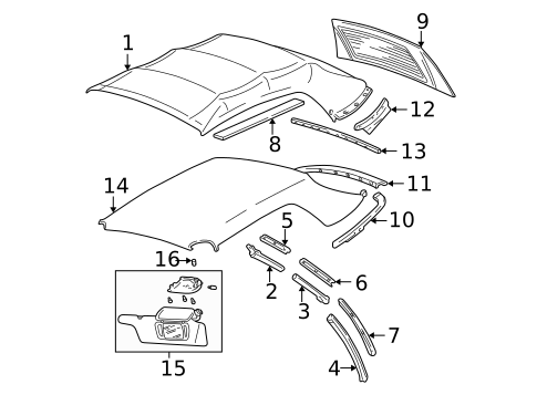 Exterior Trim - Convertible Top for 2003 Ford Mustang #0