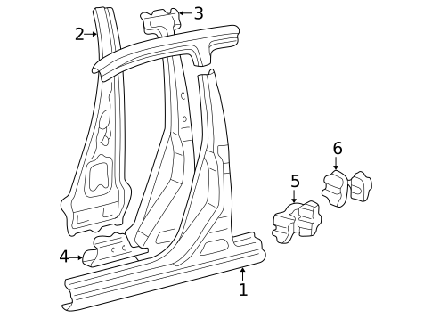 Center Pillar & Rocker for 2003 Lexus RX300 #0