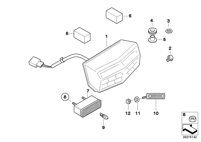 63217696962 - : Led Taillight for BMW-Motorrad Image