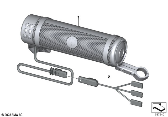 77522469293 - Navigation &amp; Communication: Set, Speaker, One-Piece, Black - Universal for BMW-Motorrad Image