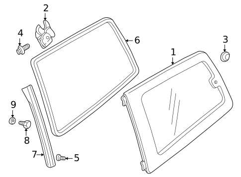 Glass & Hardware for 2005 Mitsubishi Montero #0