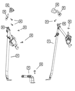 4610128AD - : Seat Belt Bracket, Right for Mopar Image