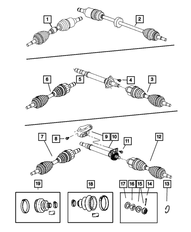 « RL668919AA – Front Suspension &amp; Drive : Demi-arbre De Transmission Arbre, Côté Gauche pour Mopar Image »