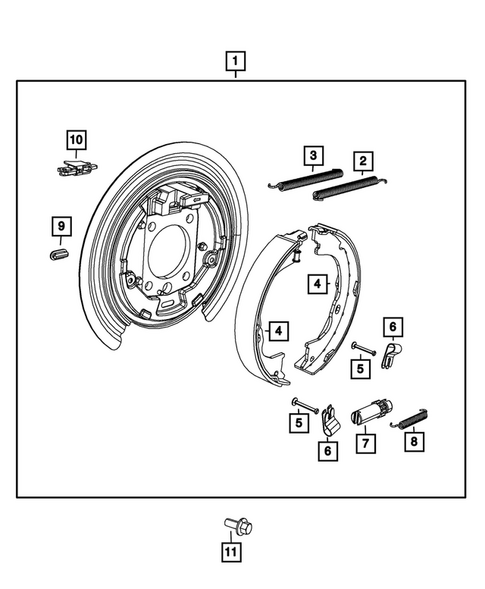 Parking Brake Level, Cables, and Rear Disc Park Brake Assembly for 2027 Dodge Durango #0