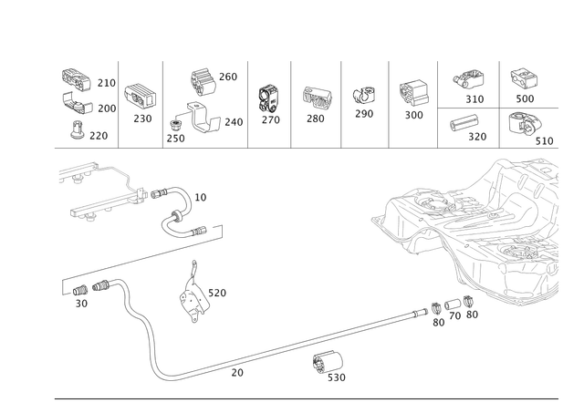 221470237564 - Fuel System: Fuel Hose for Mercedes-Benz: C400, C43 AMG, C450 AMG, CL550, CL63 AMG, E400, E43 AMG, E450, GLC43 AMG, S500, S550 Image image