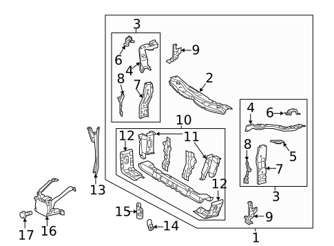 Radiator Support for 2017 Lexus ES350 #0