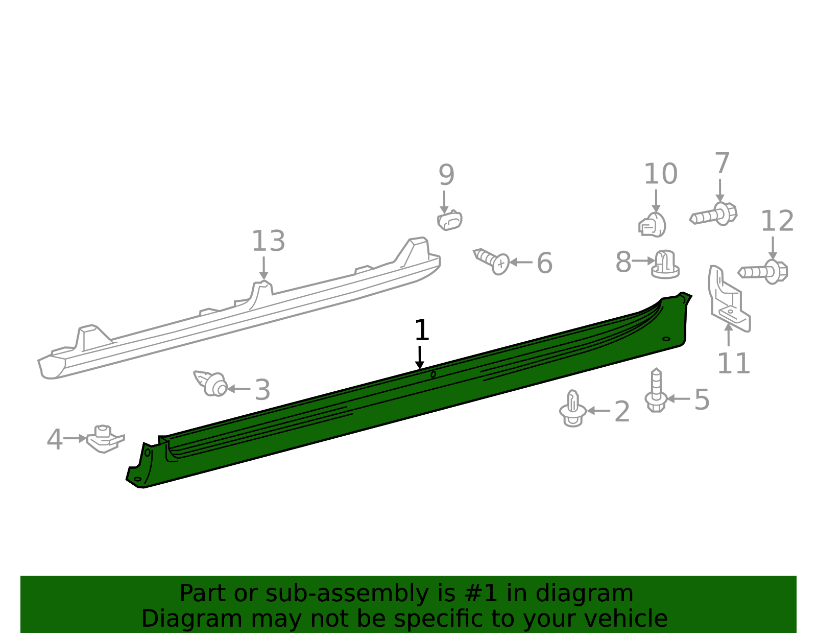 2015-2017 Toyota Camry Rocker Molding 75851-06938 | Toyota Parts