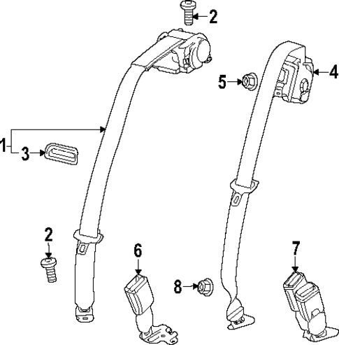 Rear Seat Belts for 2024 Chevrolet Trax #0