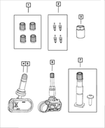 68206631AA - Wheels: Valve Stem Cap Kit for Jeep: Cherokee | Ram: 1500, 1500 Classic, 2500, 3500 Image