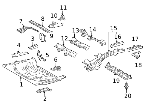 Rear Floor & Rails for 2020 Lexus NX300h #0