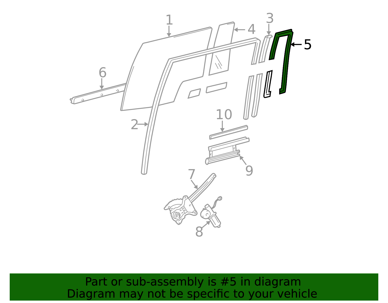 68189-60040 - Fixed Glass Weatherstrip 1998-2007 Toyota Land Cruiser ...