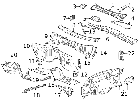 Cowl for 2022 GMC Sierra 1500 Limited #1
