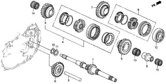 MT Mainshaft for 1995 Honda Civic #0