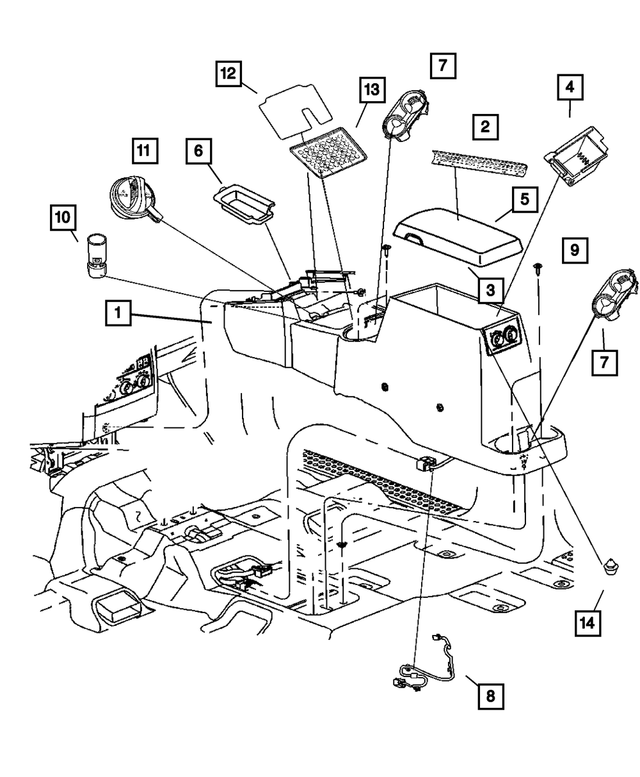 1GF141J3AA - Instrument Panel and Radios and Consoles: Armrest Base for Mopar Image