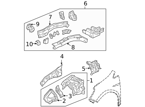 Structural Components & Rails for 2008 Honda Odyssey #0
