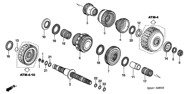 AT Secondary Shaft for 2007 Honda Accord #0