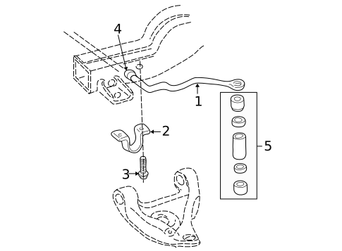 Stabilizer Bar & Components for 2000 Oldsmobile Bravada #2
