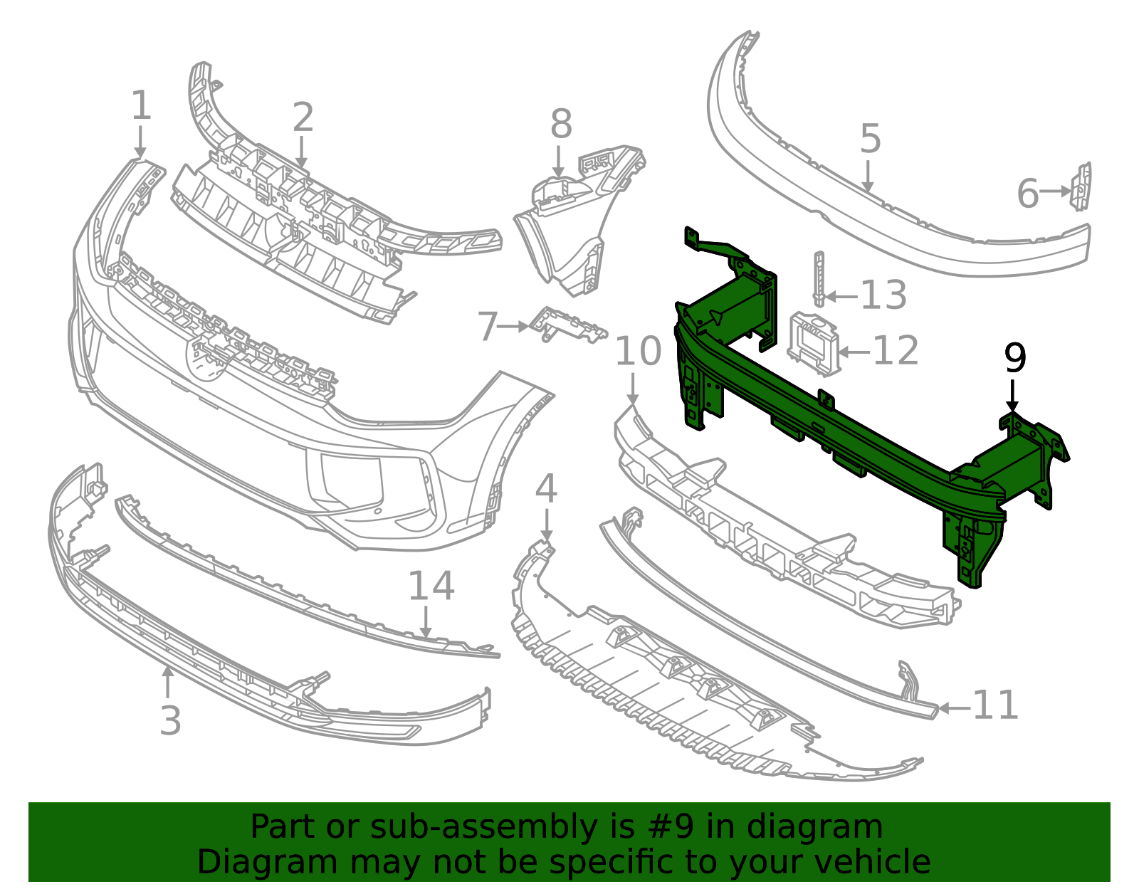 golf109出品 2025 Volkswagen Tiguan Impact Bar 57N-807-109-B | OEM Parts Online