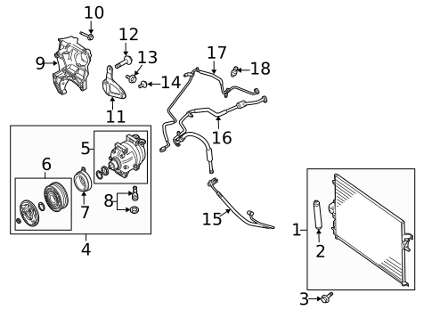 Condenser, Compressor & Lines for 2004 Suzuki Forenza #0