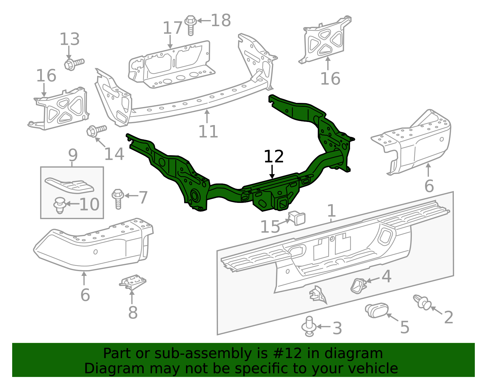 2014-2021 Toyota Tundra Bumper Cover Reinforcement Beam 51908-0C041 ...