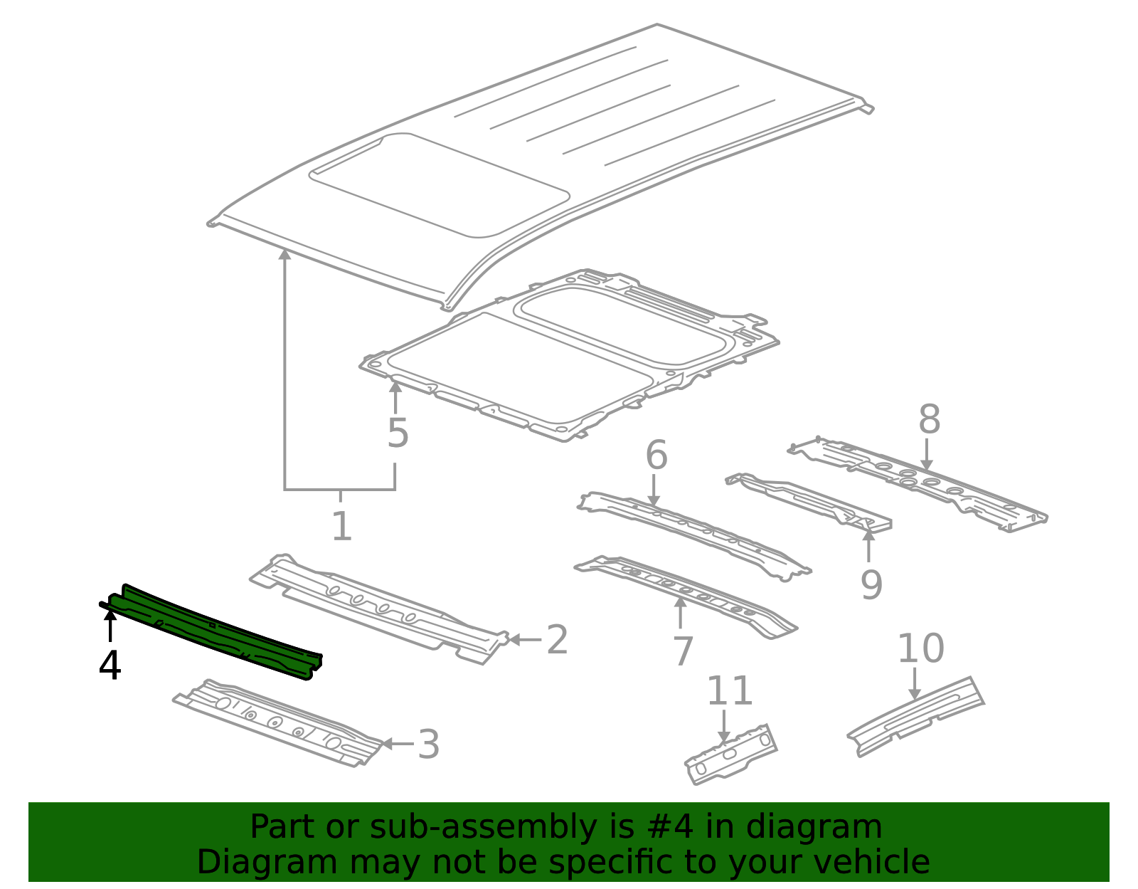 2010-2017 GM Roof Front Header Panel Reinforcement 20913107 | QuirkParts