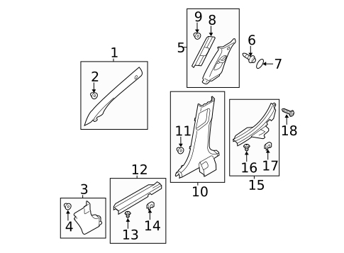 Interior Trim - Pillars for 2011 Hyundai Sonata #0