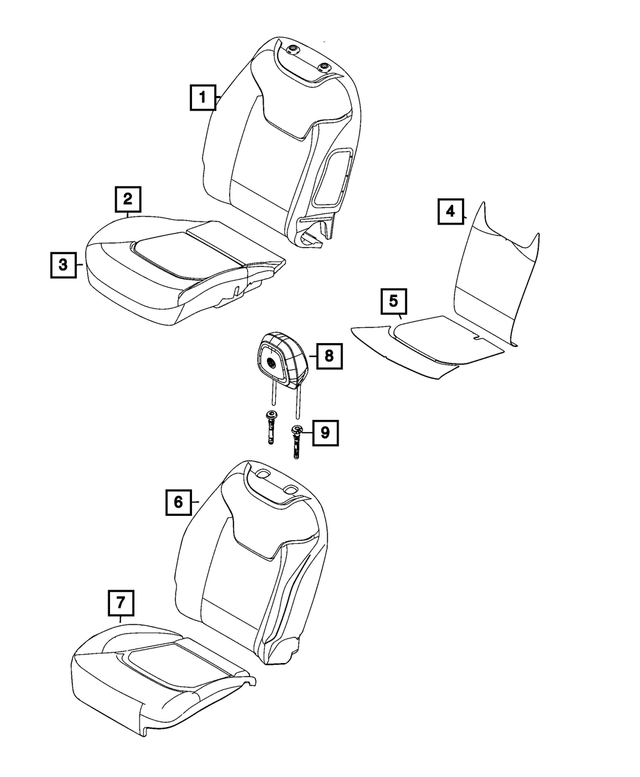 68610850AA - Interior Trim: Seat Back Foam, Left for Mopar Image