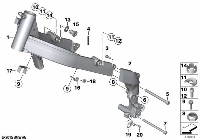 46517696662 - Frame and Mounting Parts: Screw - M8 for BMW-Motorrad Image