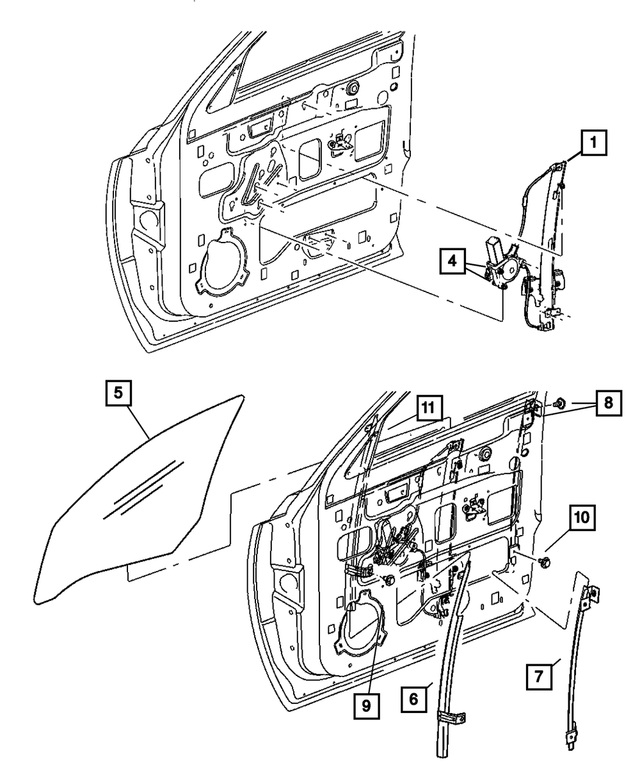 55359555AC - Doors and Related Parts: Front Door Window Regulator, Left for Mopar Image