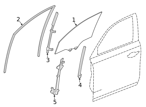Glass - Front Door for 2020 Acura MDX #0