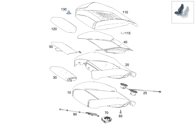 1779104006 - Driver Seat: Padding, Frt. Seat Cush for Mercedes-Benz Image image