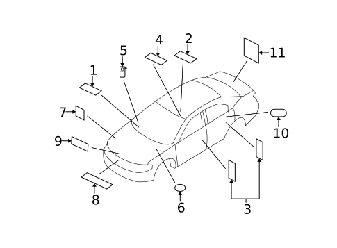 Labels for 2010 Chrysler Sebring #0