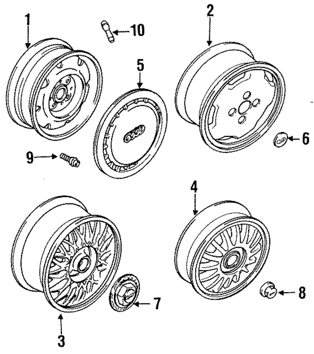 443601025G - Suspension: Wheel for Audi Image