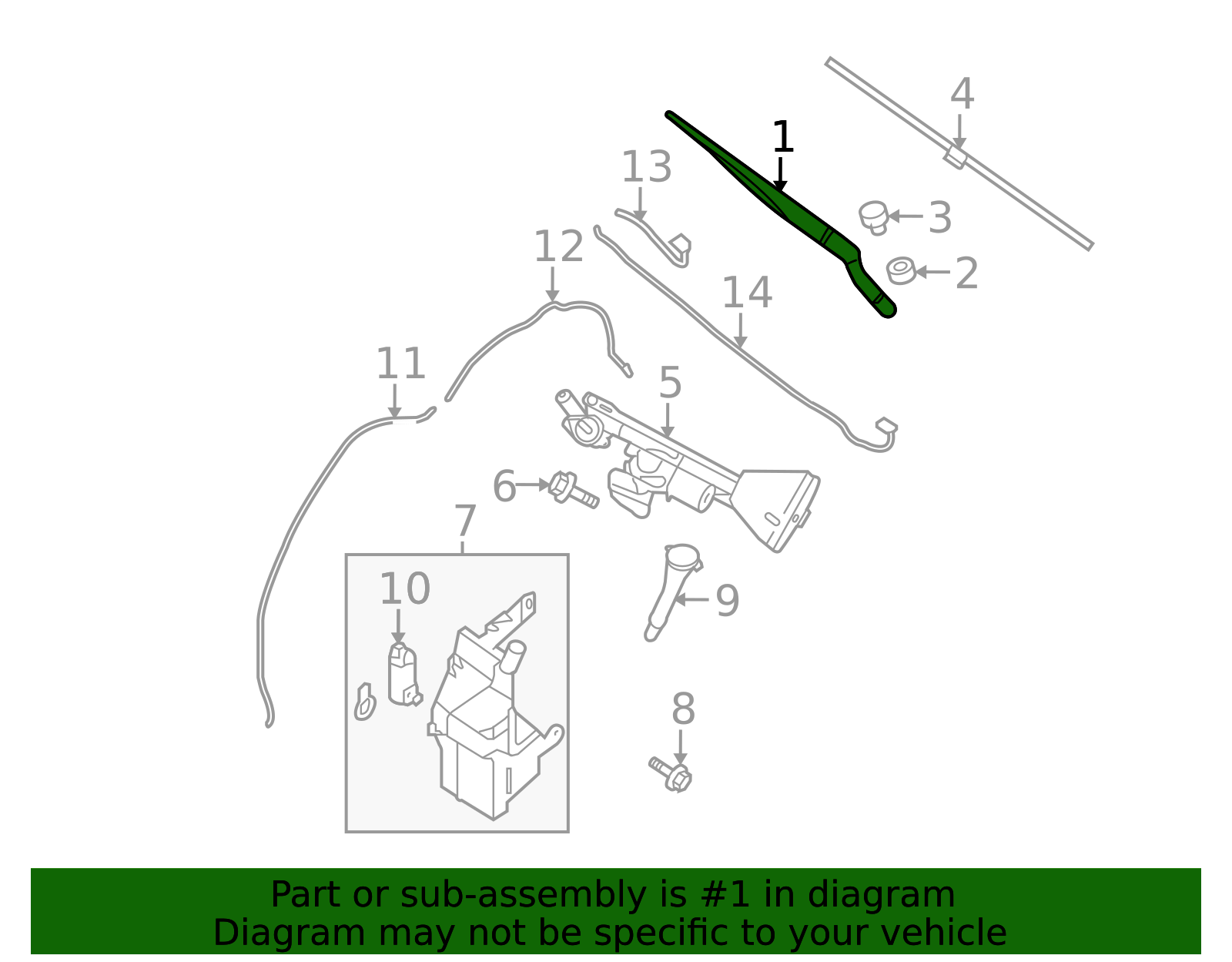 Wiper Arm - Passenger Side (RH) 28886-JA00A | TascaParts.com