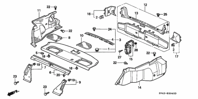 Rear Tray - Side Lining for 1995 Honda Accord #0