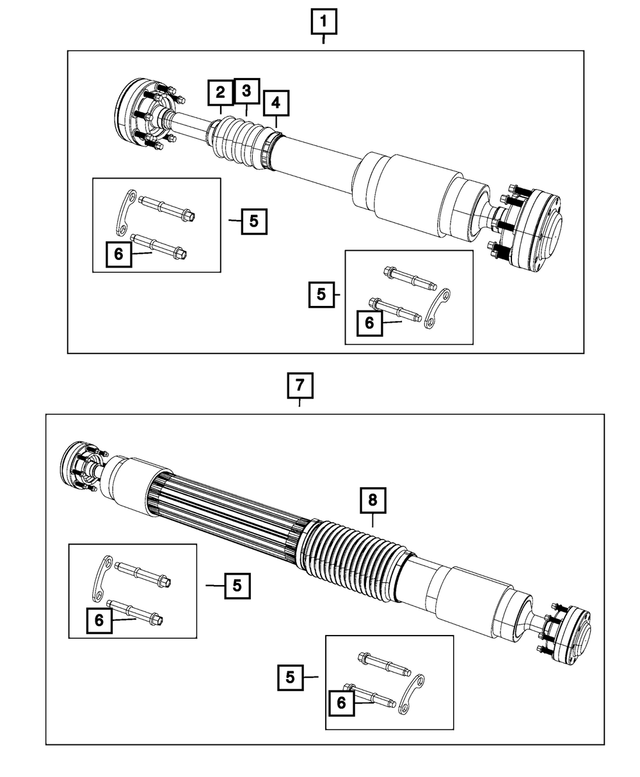 52853346AF - Rear Axle; Dana 226 MM; Differential and Drive Line: Drive Shaft for Mopar Image image