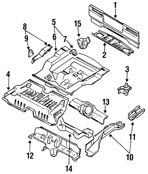 Rear Floor & Rails for 1988 Nissan Sentra #0