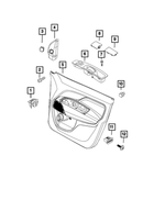 5XV30LXHAA - Interior Trim: Front Door Trim Panel, Right for Ram: ProMaster City Image