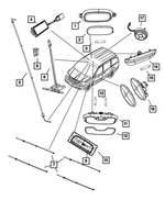 5093415AA - Instrument Panel and Radios and Consoles: Reading Lamp Lens for Chrysler: Town &amp; Country | Dodge: Caliber, Dakota, Durango, Grand Caravan, Ram 1500, Ram 2500, Ram 3500 | Jeep: Liberty Image