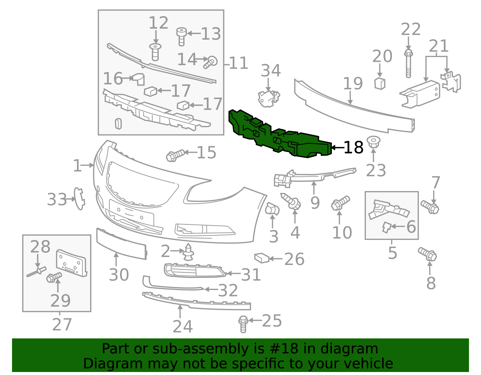 2014-2017 Buick Regal Front Lower Bumper Fascia Energy Absorber ...