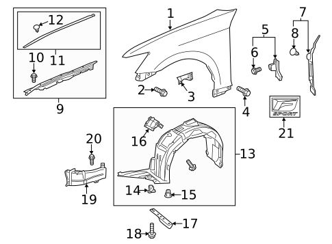 Fender & Components for 2013 Lexus GS450h #0