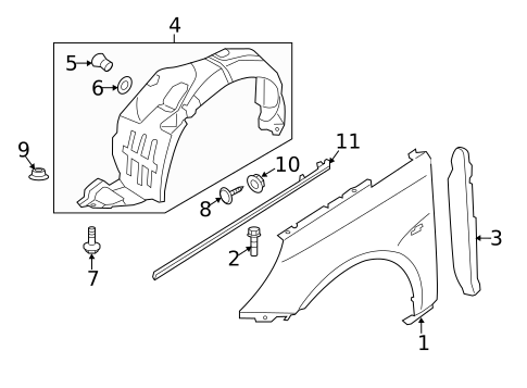 Exterior Trim - Fender for 2011 Hyundai Sonata #0