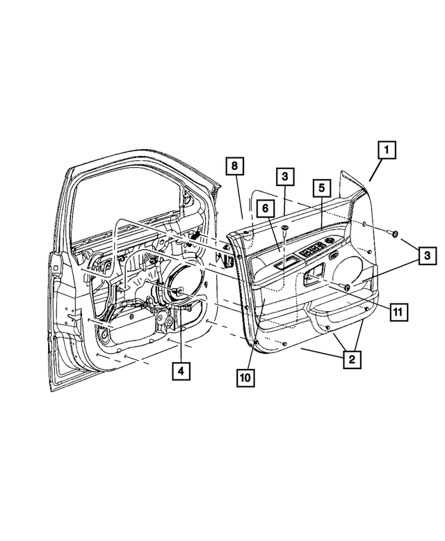 « 1QE061J3AA – Interior Trim : Garnissage De Porte Avant Panneau, Côté Droit pour Mopar Image »
