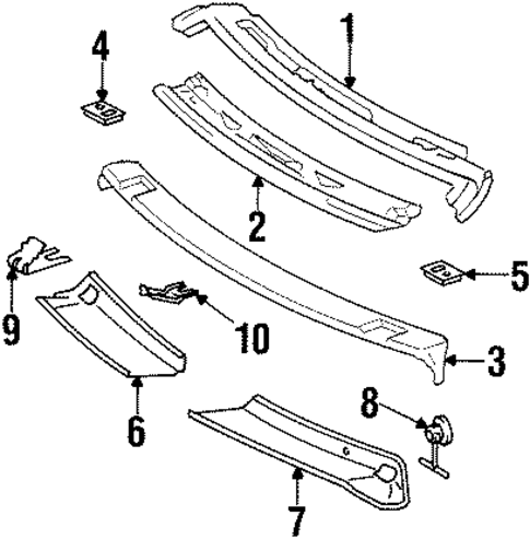 Windshield Header & Components for 1993 Mercedes-Benz 300SL #0