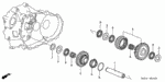 23261PYZ000 - Transmission - Manual: SHAFT, REVERSE GEAR for Honda Image